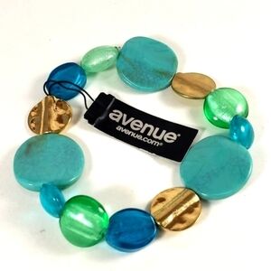 Avenue Luxe Turquoise & Gold Beaded Stretch Bracelet – Bold  Colorful Jewelry